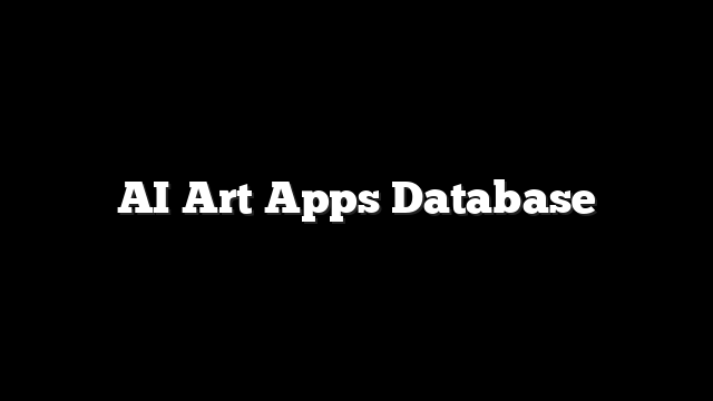 AI Art Apps Database
