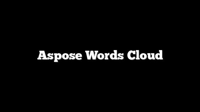 Aspose Words Cloud