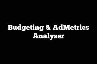 Budgeting & AdMetrics Analyser 9 Budgeting & AdMetrics Analyser