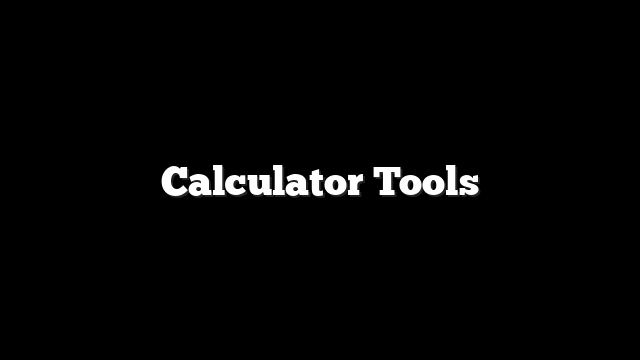 Calculator Tools