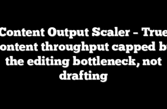 Content Output Scaler – True content throughput capped by the editing bottleneck, not drafting