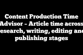 Content Production Time Advisor – Article time across research, writing, editing and publishing stages