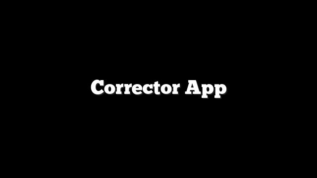 Corrector App 2 Corrector App
