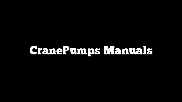 CranePumps Manuals