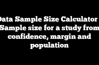 Data Sample Size Calculator – Sample size for a study from confidence, margin and population