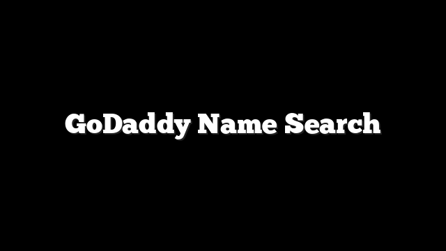 GoDaddy Name Search