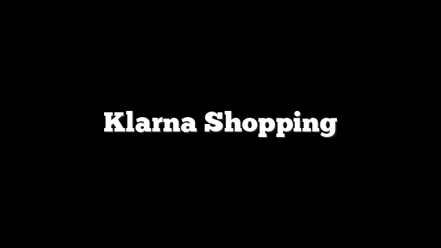 Klarna Shopping
