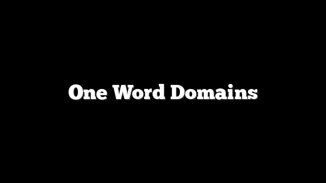One Word Domains