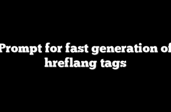 Prompt for fast generation of hreflang tags