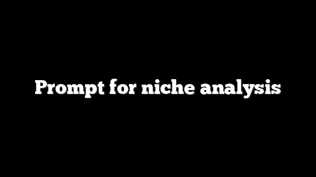 Prompt for niche analysis