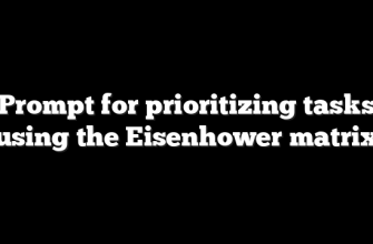 Prompt for prioritizing tasks using the Eisenhower matrix