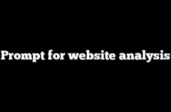 Prompt for website analysis