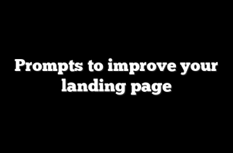 Prompts to improve your landing page