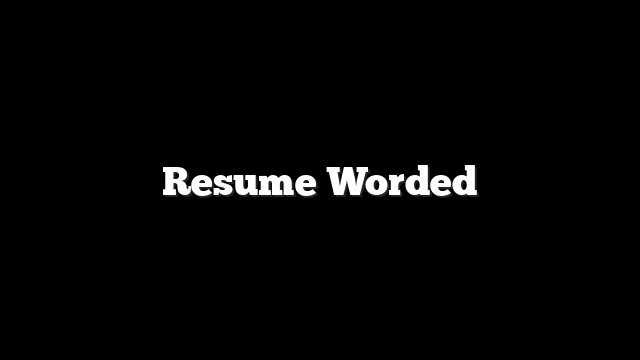 Resume Worded
