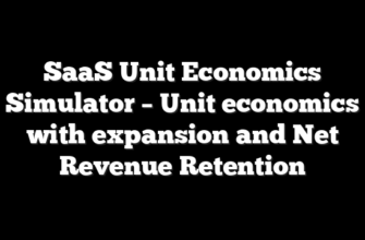 SaaS Unit Economics Simulator – Unit economics with expansion and Net Revenue Retention