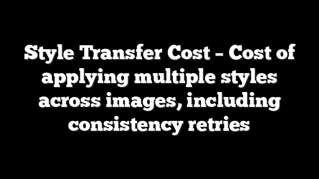 Style Transfer Cost – Cost of applying multiple styles across images, including consistency retries