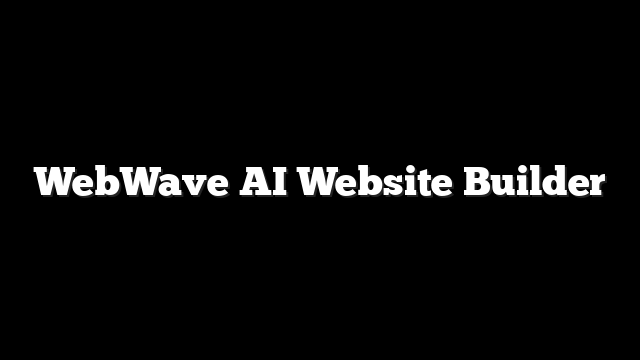 WebWave AI Website Builder