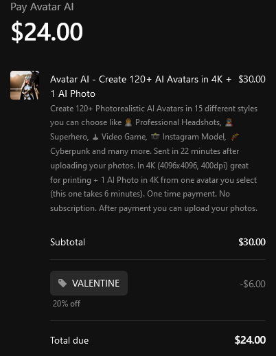 Avatarai.me pricing
