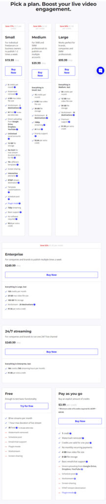 Live reacting pricing